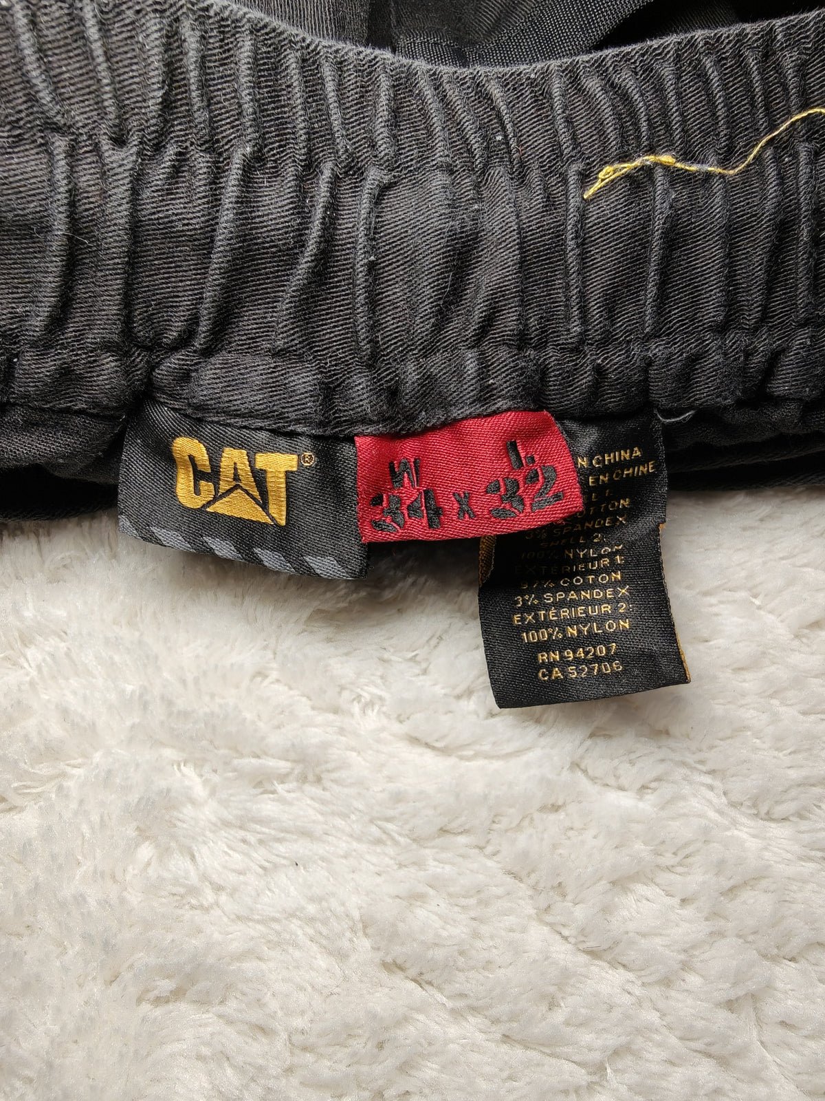 Men CAT Black Slim Cargo W34 L32 Pants