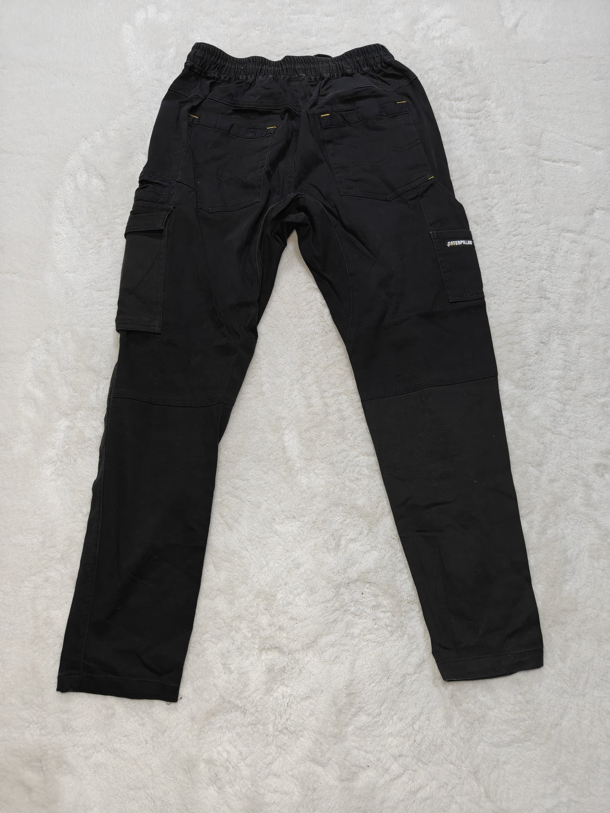Men CAT Black Slim Cargo W34 L32 Pants