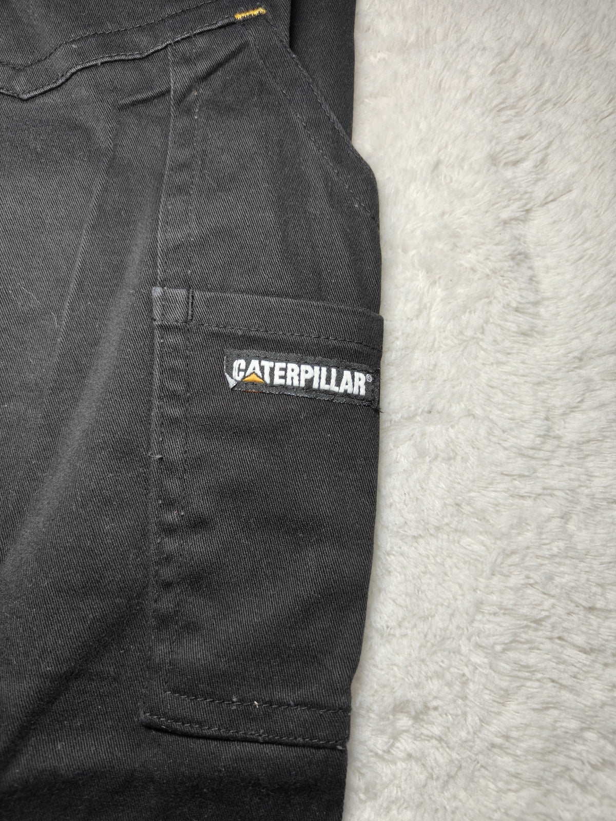 Men CAT Black Slim Cargo W34 L32 Pants