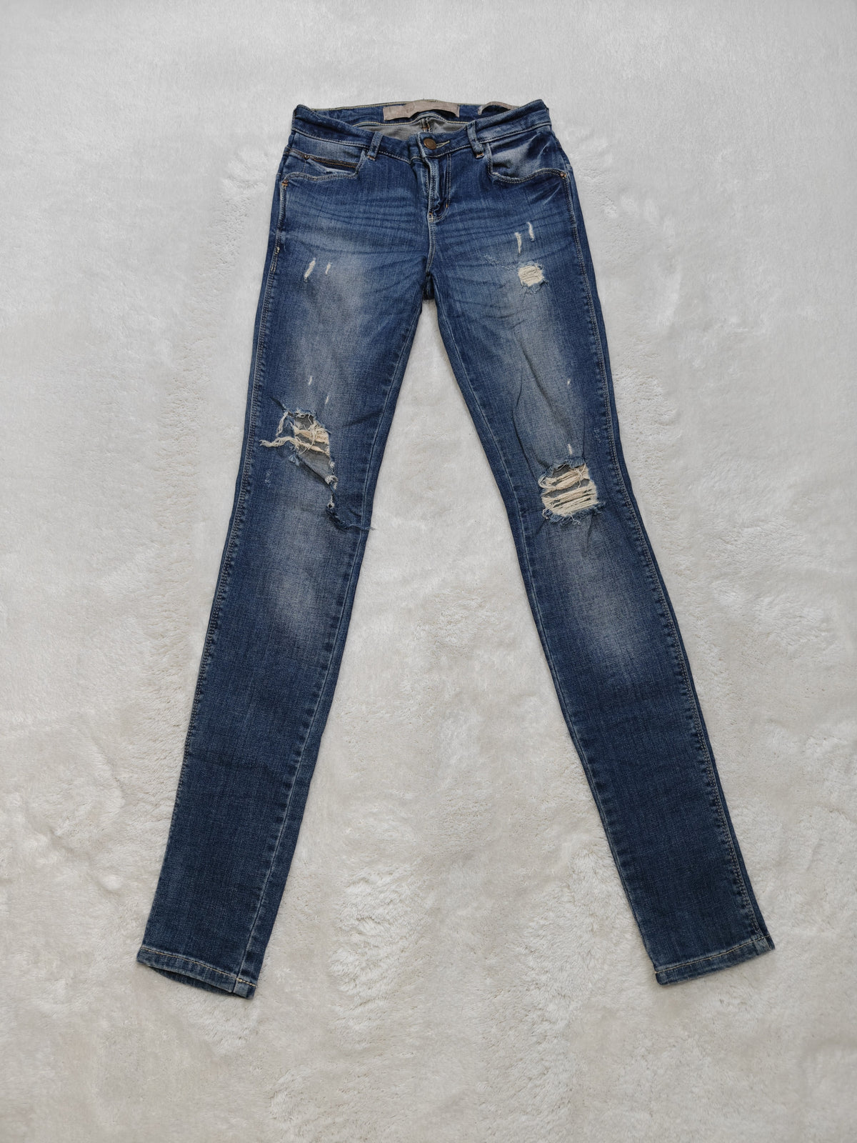 Women Guess Curve X Blue Distressed Skinny W24 L31 (EU 34/XS) Jeans