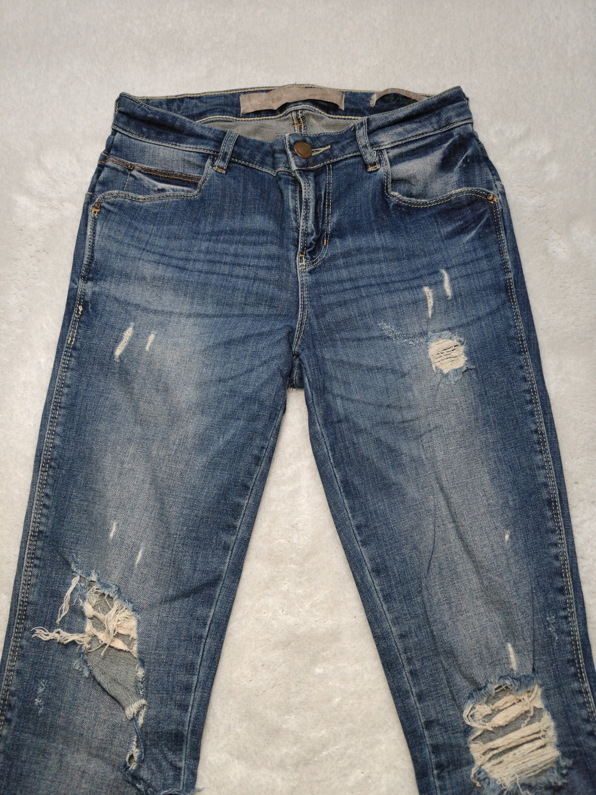 Women Guess Curve X Blue Distressed Skinny W24 L31 (EU 34/XS) Jeans