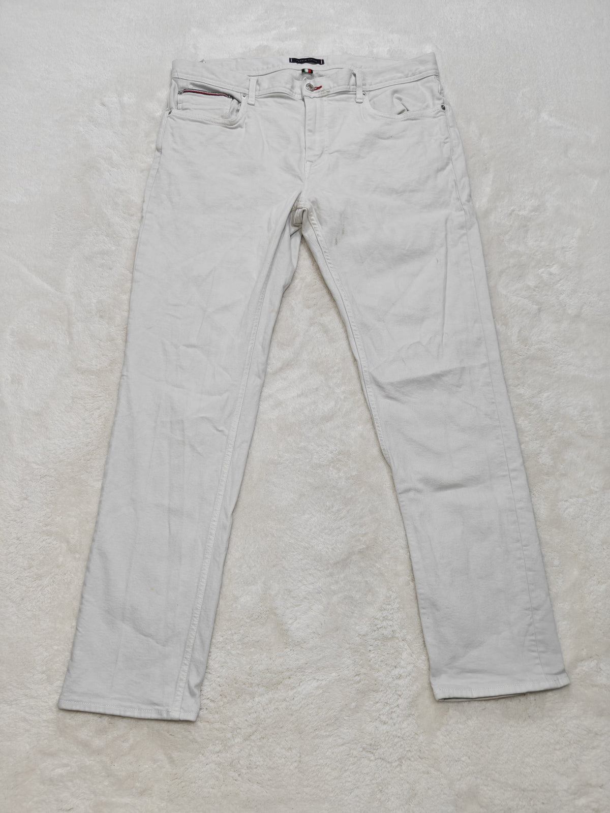 Men Tommy Hilfiger Denton White Straight W38 L32 Jeans