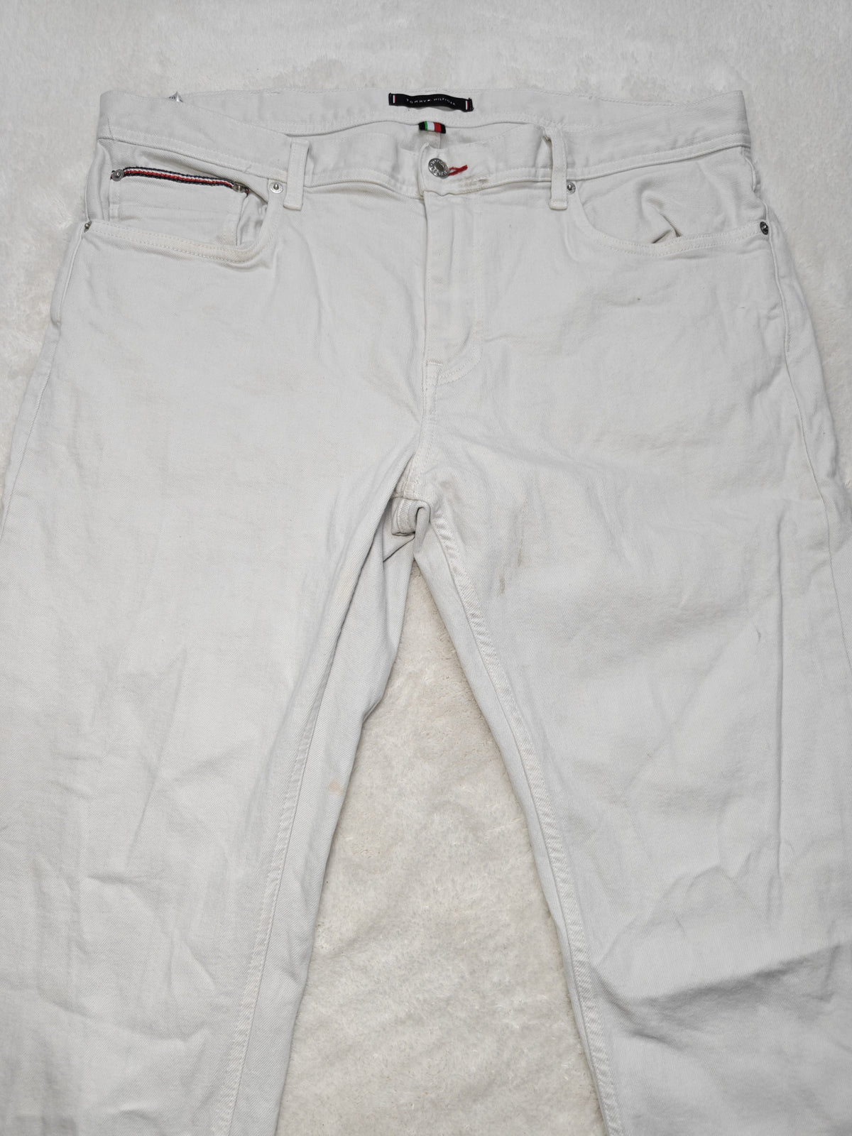 Men Tommy Hilfiger Denton White Straight W38 L32 Jeans