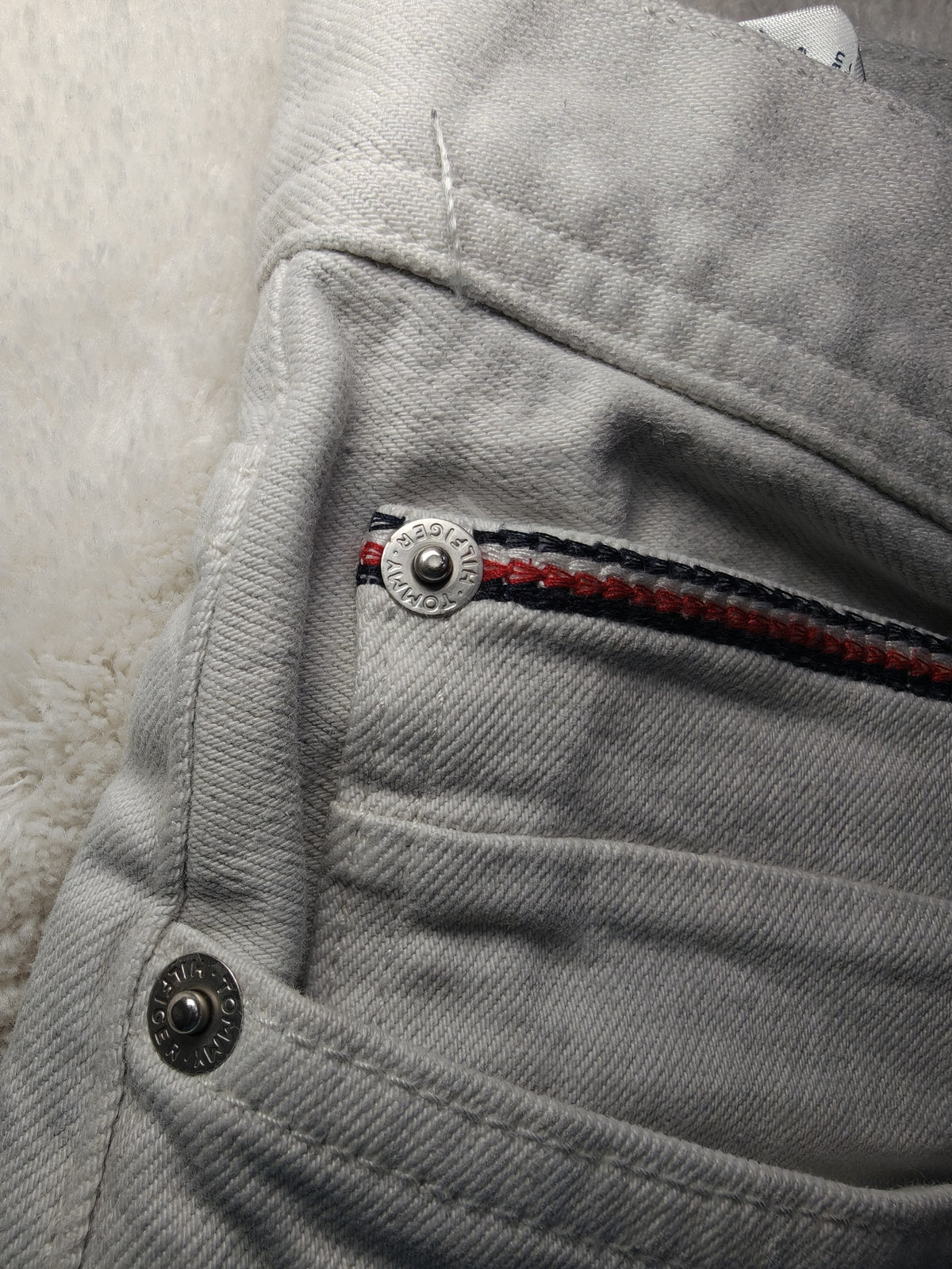 Men Tommy Hilfiger Denton White Straight W38 L32 Jeans