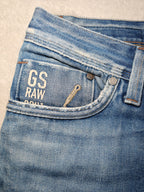 Men G-Star RAW Attacc Blue Straight W30 L32 Distressed Jeans