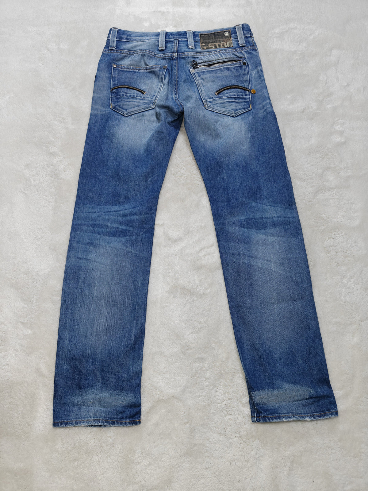 Men G-Star RAW Attacc Blue Straight W30 L32 Distressed Jeans