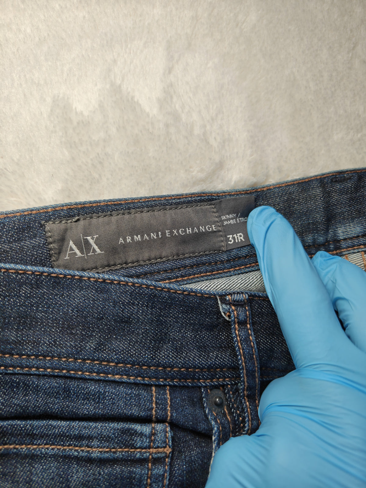 Men Armani Exchange J130 Dark Blue Skinny W31 L32 Jeans