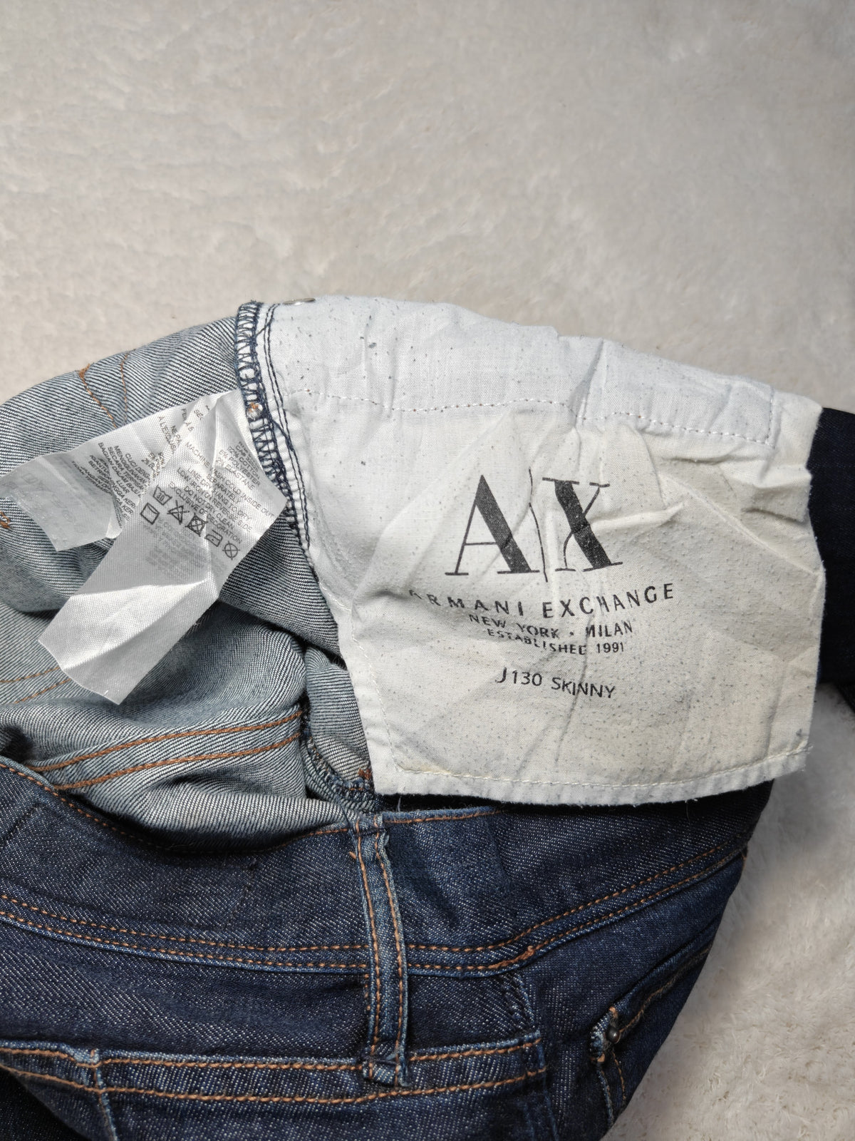 Men Armani Exchange J130 Dark Blue Skinny W31 L32 Jeans