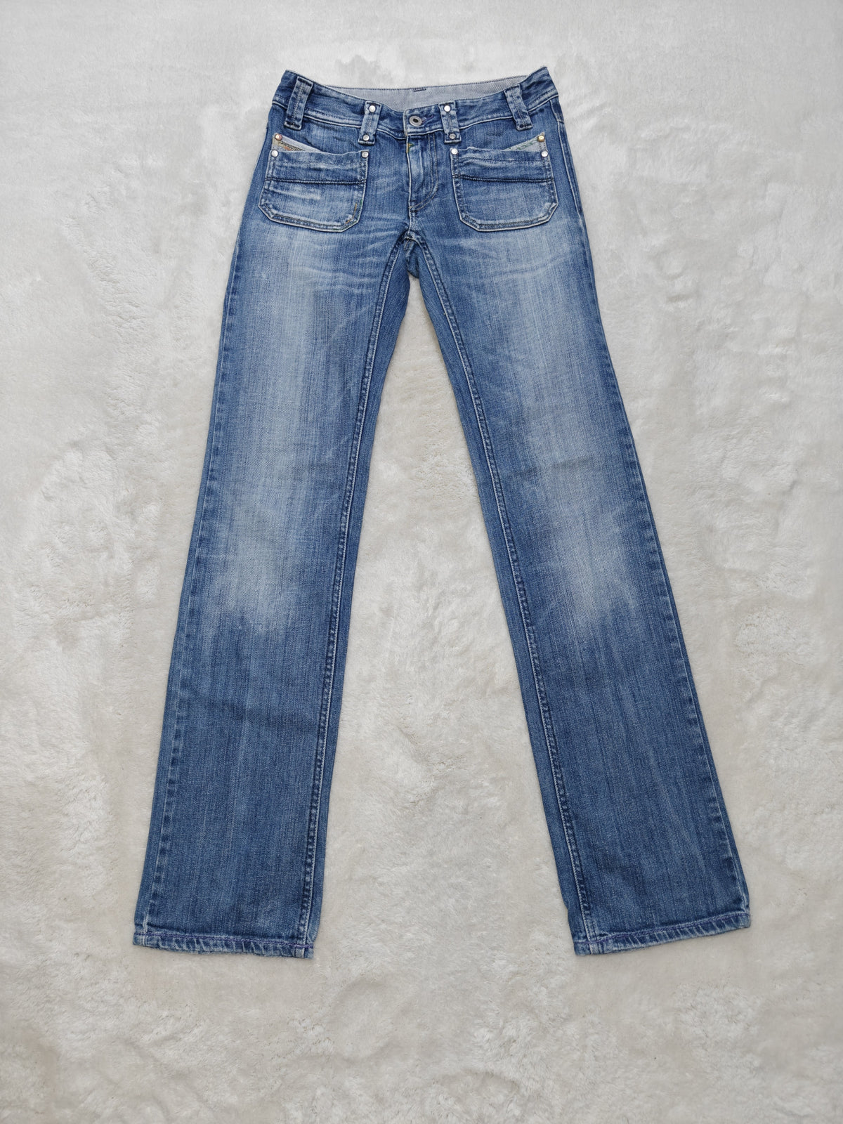 Women Diesel Keate Blue 0081M Straight W25 L32 (EU 34/XS) Vintage 2005 Jeans