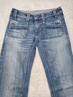 Women Diesel Keate Blue 0081M Straight W25 L32 (EU 34/XS) Vintage 2005 Jeans
