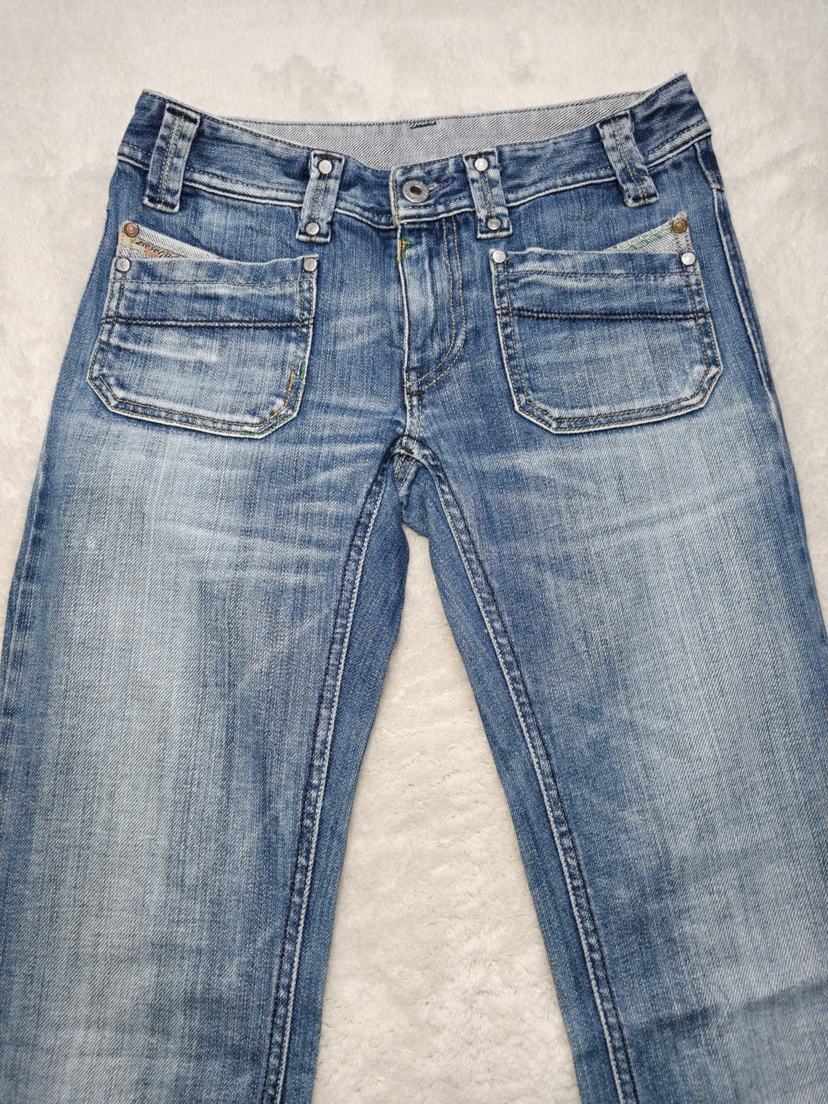 Women Diesel Keate Blue 0081M Straight W25 L32 (EU 34/XS) Vintage 2005 Jeans