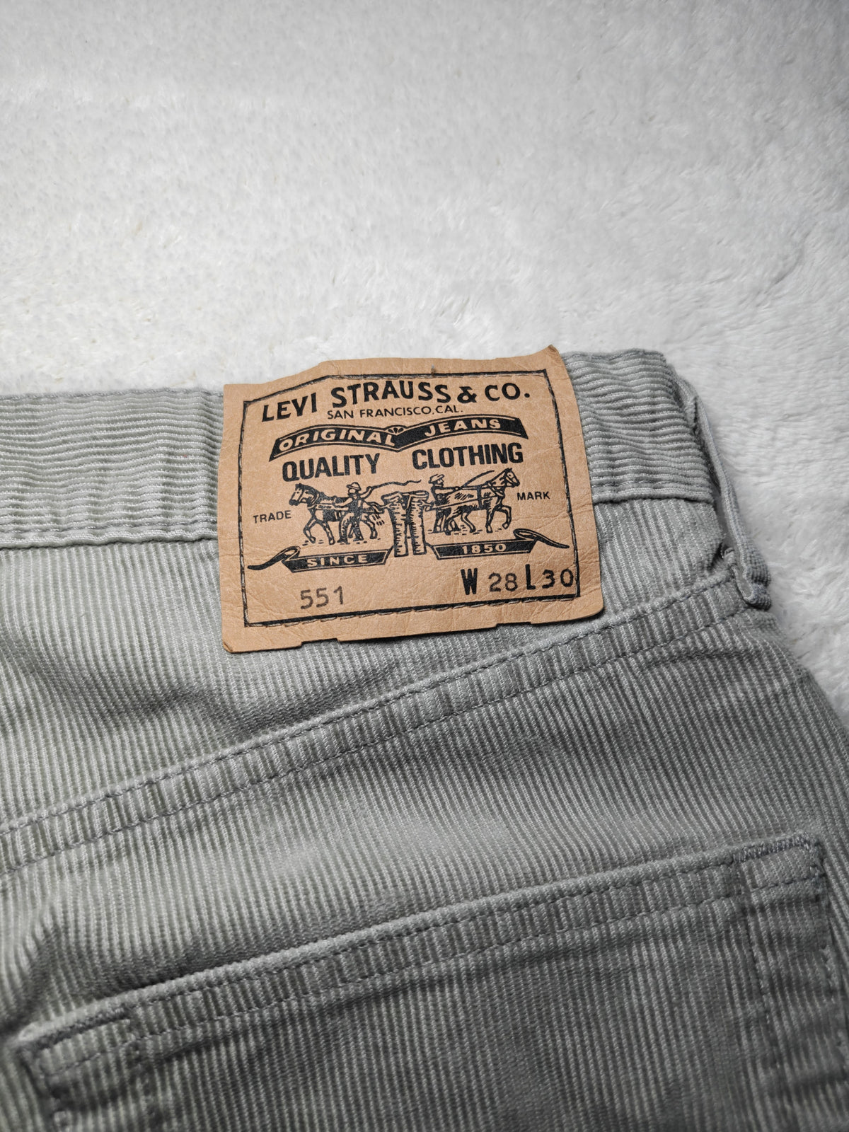 Men Levi’s 551 White Label Washed Charcoal Grey W28 L30 Vintage 1998 Jeans