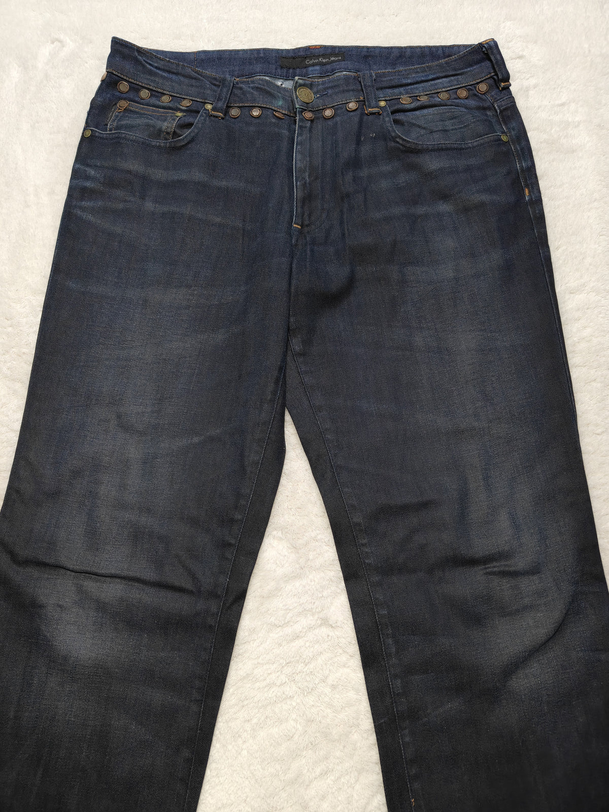 Men Calvin Klein Dark Washed Blue Slim W34 L32 Jeans