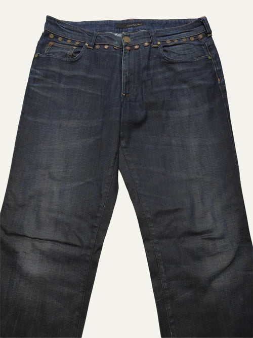 Men Calvin Klein Dark Washed Blue Slim W34 L32 Jeans