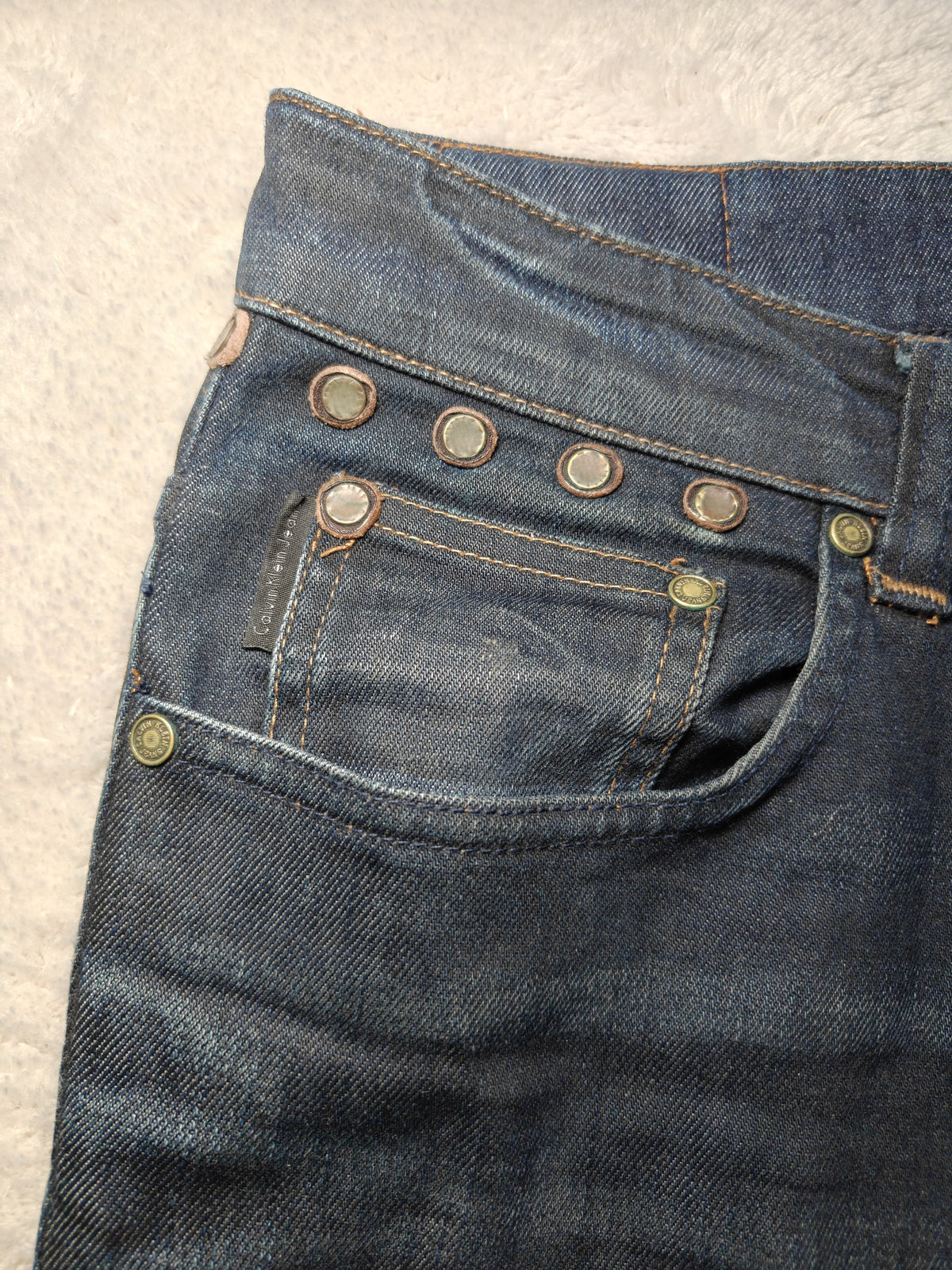 Men Calvin Klein Dark Washed Blue Slim W34 L32 Jeans