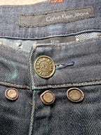 Men Calvin Klein Dark Washed Blue Slim W34 L32 Jeans