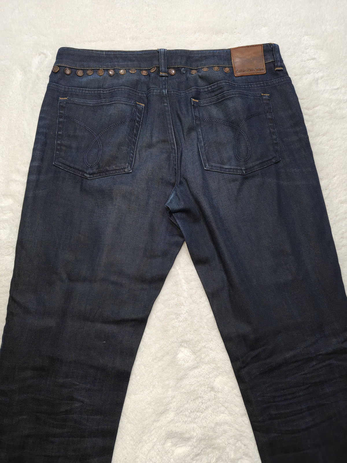 Men Calvin Klein Dark Washed Blue Slim W34 L32 Jeans