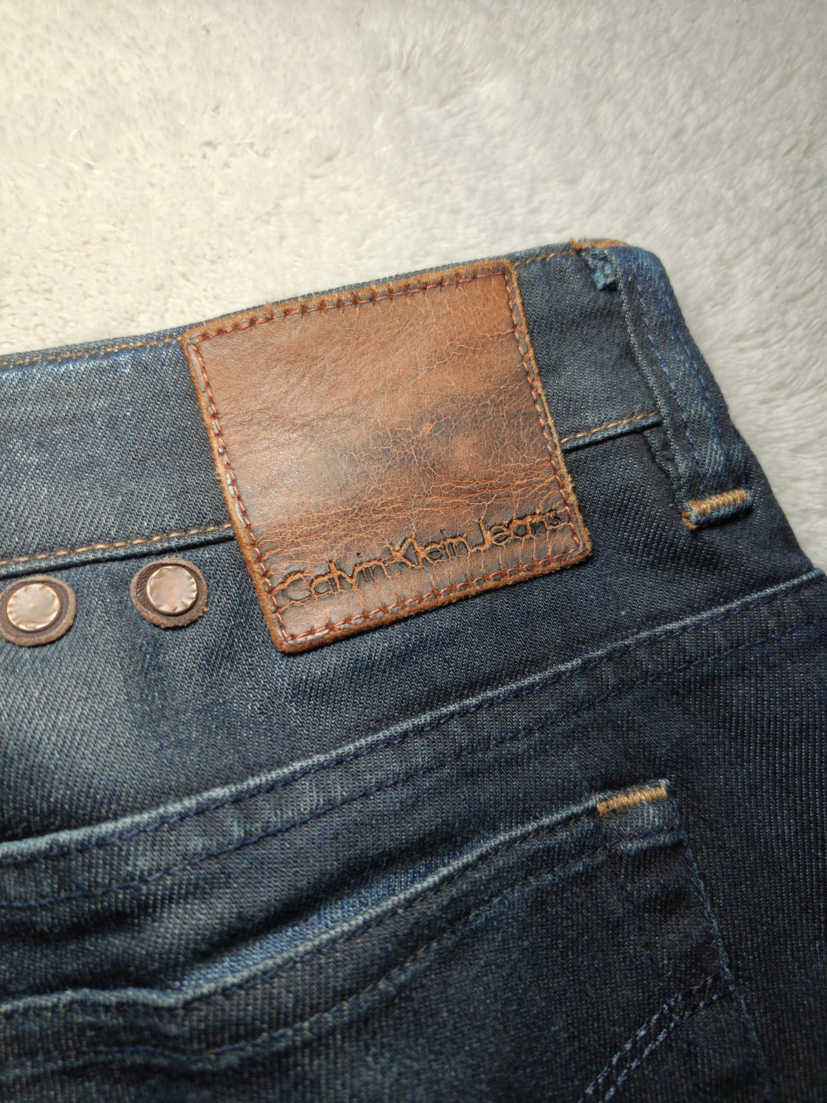 Men Calvin Klein Dark Washed Blue Slim W34 L32 Jeans