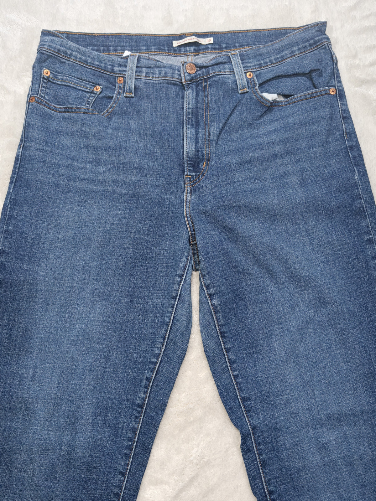 Women Levi’s 724 Blue High Rise Straight W33 L32 (EU 42/XL) Jeans