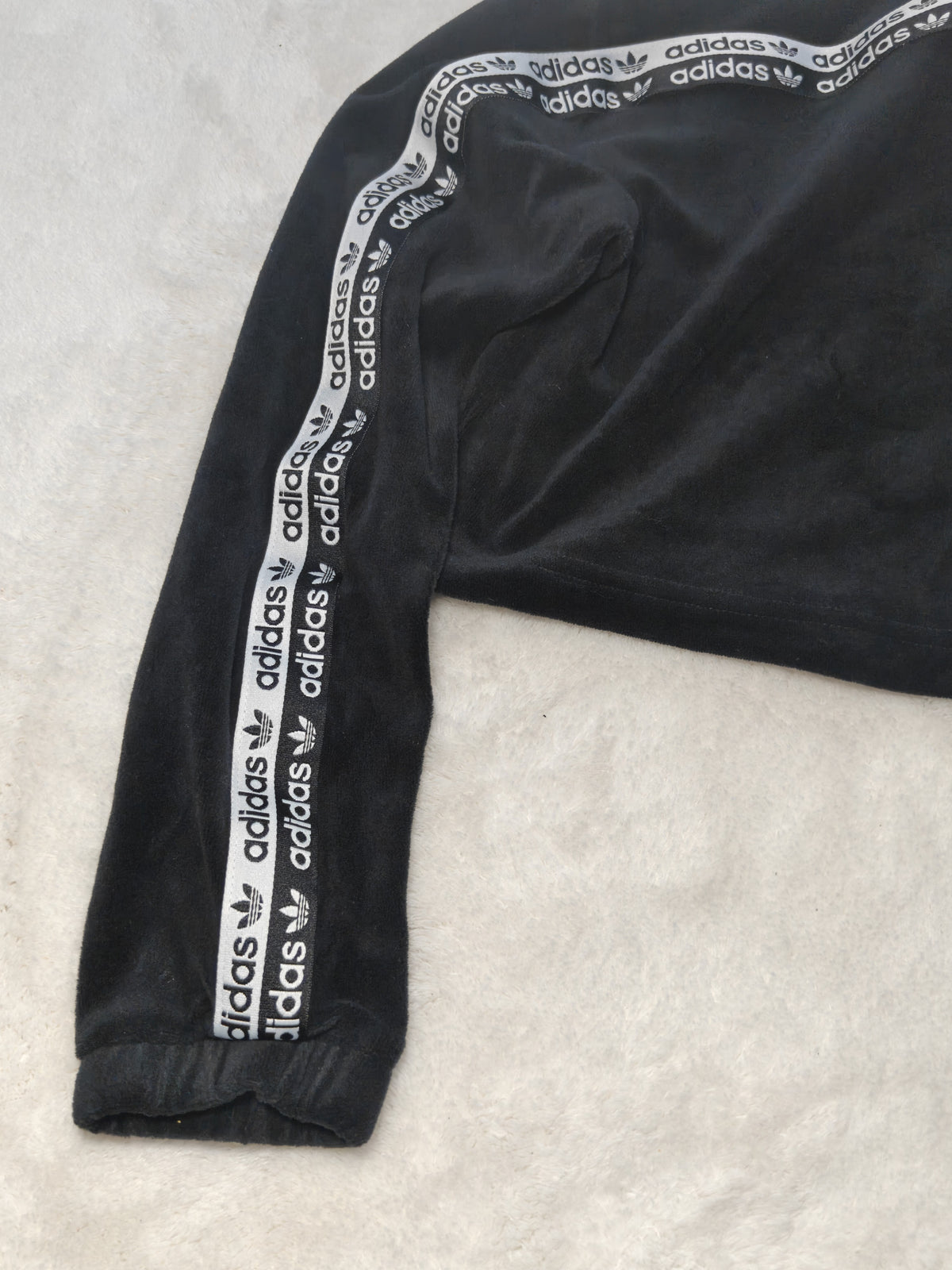 Women Adidas Black Cropped Hoodie EU 36/S New With Tags