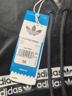 Women Adidas Black Cropped Hoodie EU 36/S New With Tags