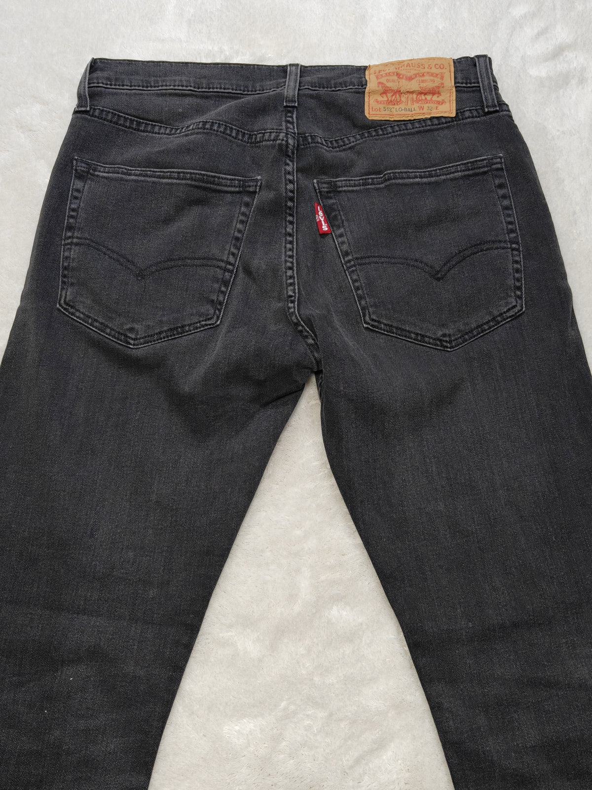 Men Levi’s 512 Lo-Ball Faded Black Tapered W32 L32 Jeans
