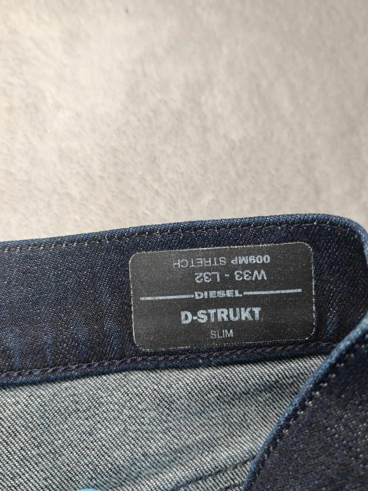 Men Diesel D-Strukt 009MP Dark Blue Slim W33 L32 Jeans
