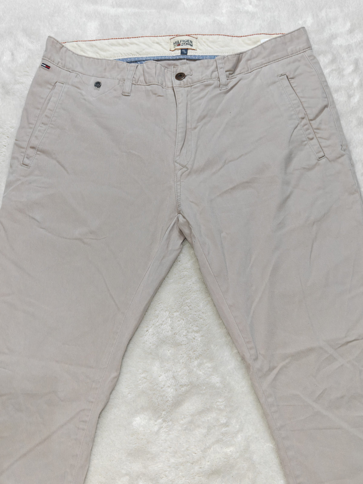 Men Tommy Hilfiger Ferry Beige Slim Chino W34 L32 Pants