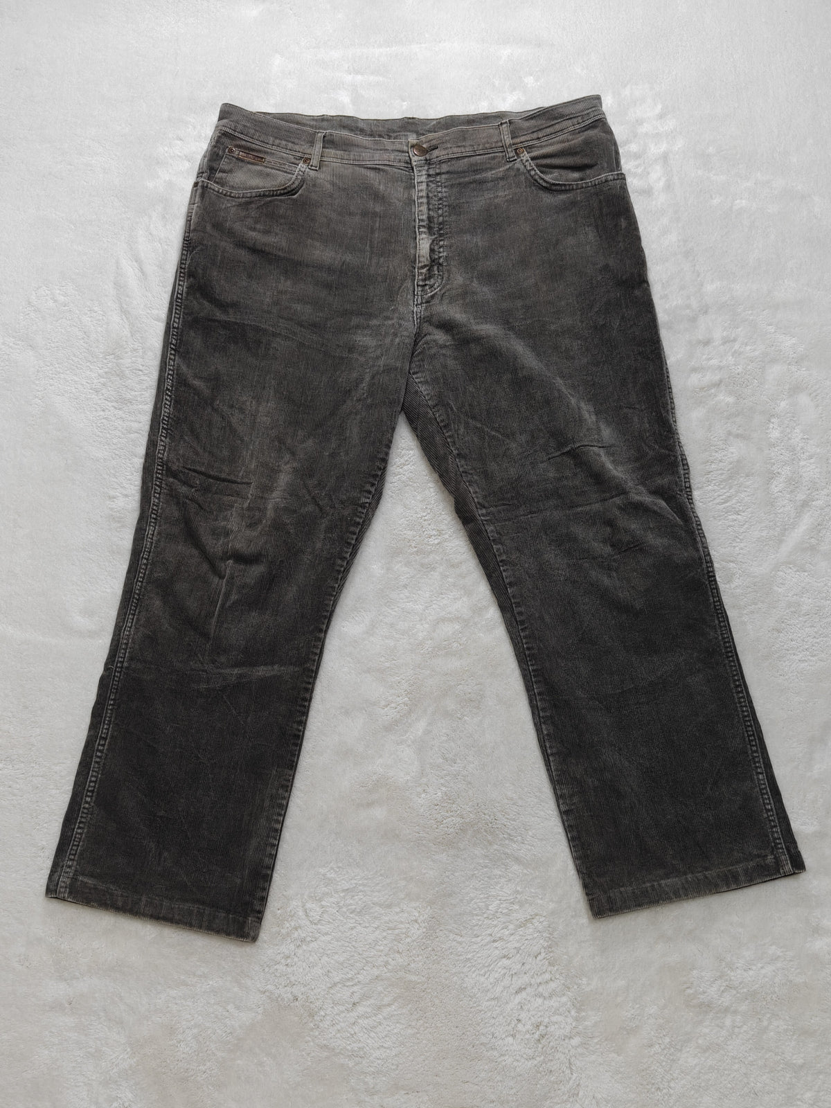 Men Wrangler Texas Stretch 33EC05 Faded Charcoal Grey Corduroy W40 L28 Pants