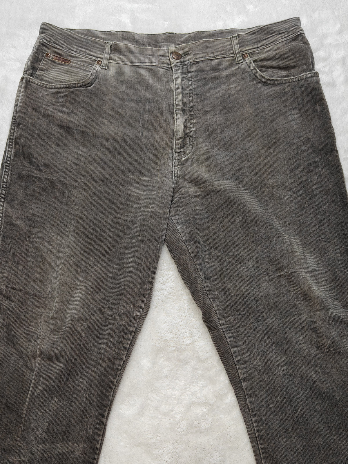 Men Wrangler Texas Stretch 33EC05 Faded Charcoal Grey Corduroy W40 L28 Pants