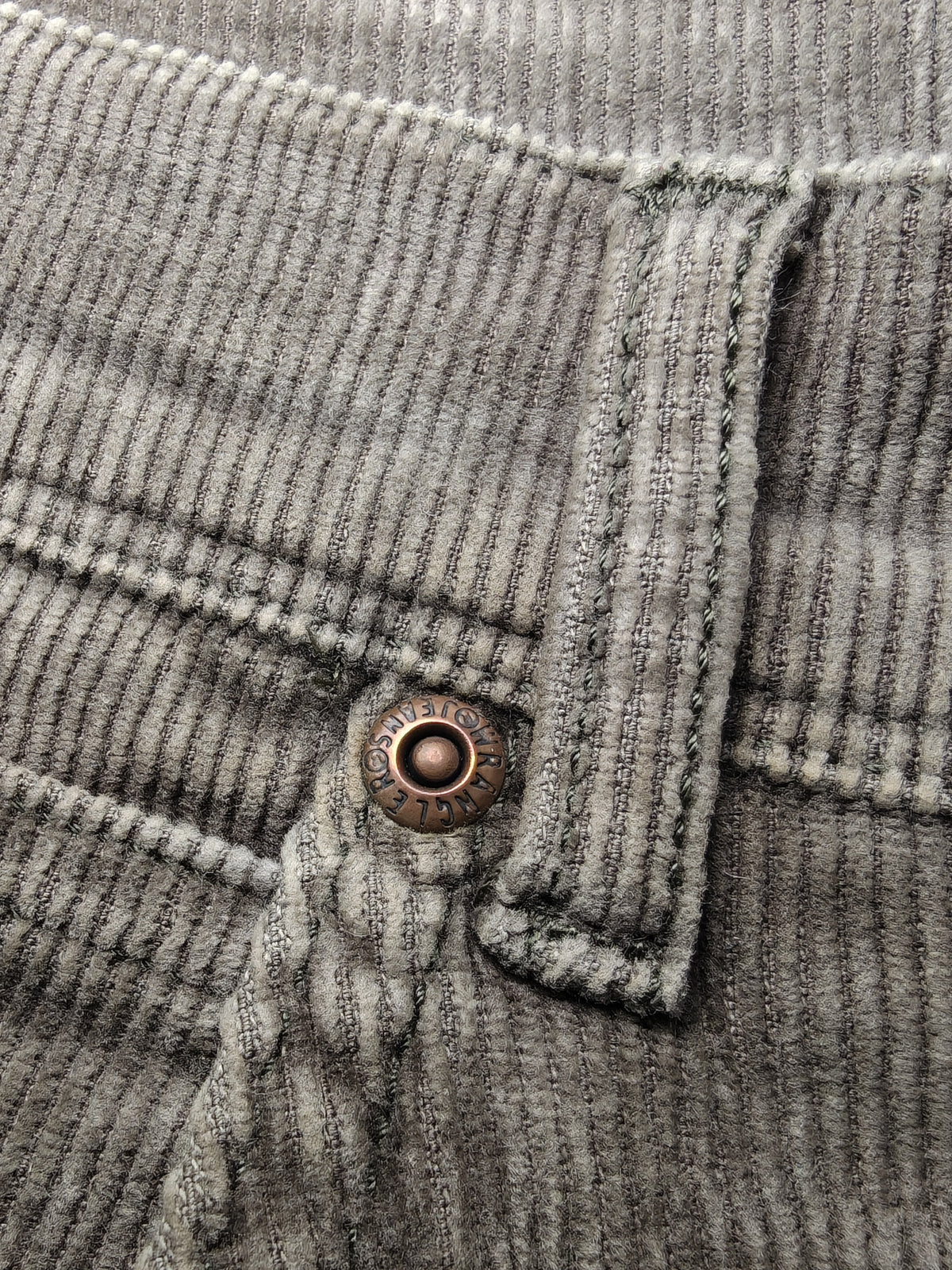 Men Wrangler Texas Stretch 33EC05 Faded Charcoal Grey Corduroy W40 L28 Pants