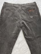 Men Wrangler Texas Stretch 33EC05 Faded Charcoal Grey Corduroy W40 L28 Pants