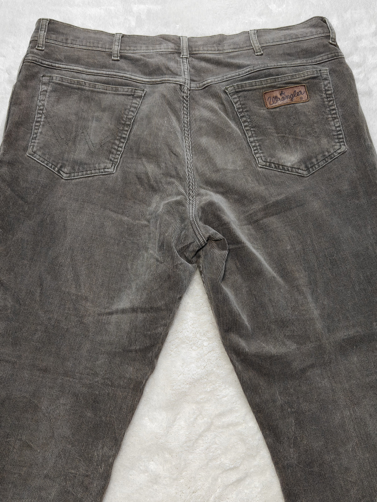 Men Wrangler Texas Stretch 33EC05 Faded Charcoal Grey Corduroy W40 L28 Pants