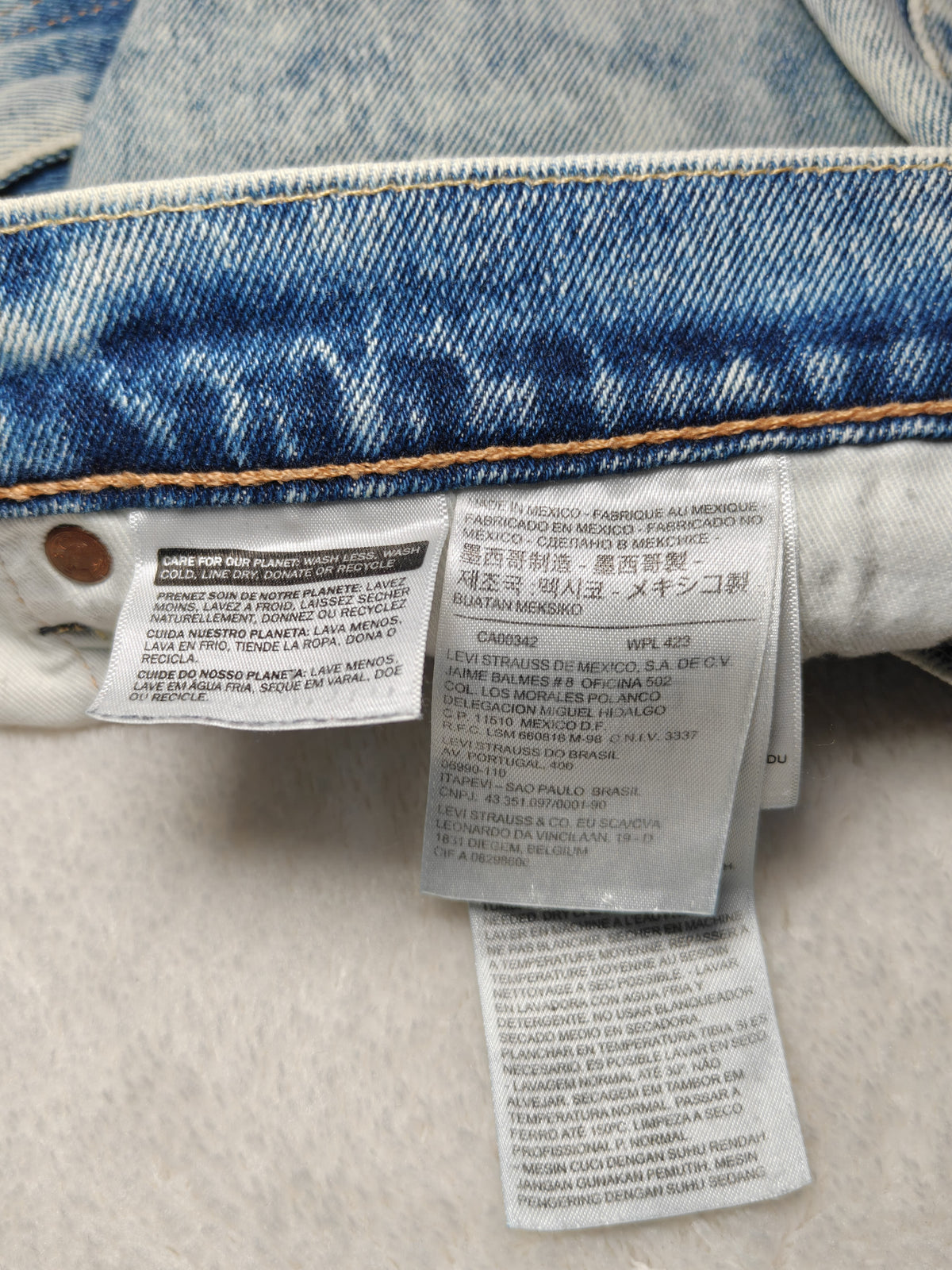 Men Levi’s 510 0638 Faded Blue White Skinny W34 L34 Jeans
