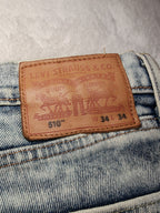 Men Levi’s 510 0638 Faded Blue White Skinny W34 L34 Jeans