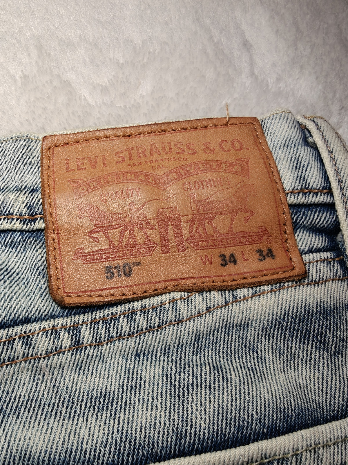 Men Levi’s 510 0638 Faded Blue White Skinny W34 L34 Jeans
