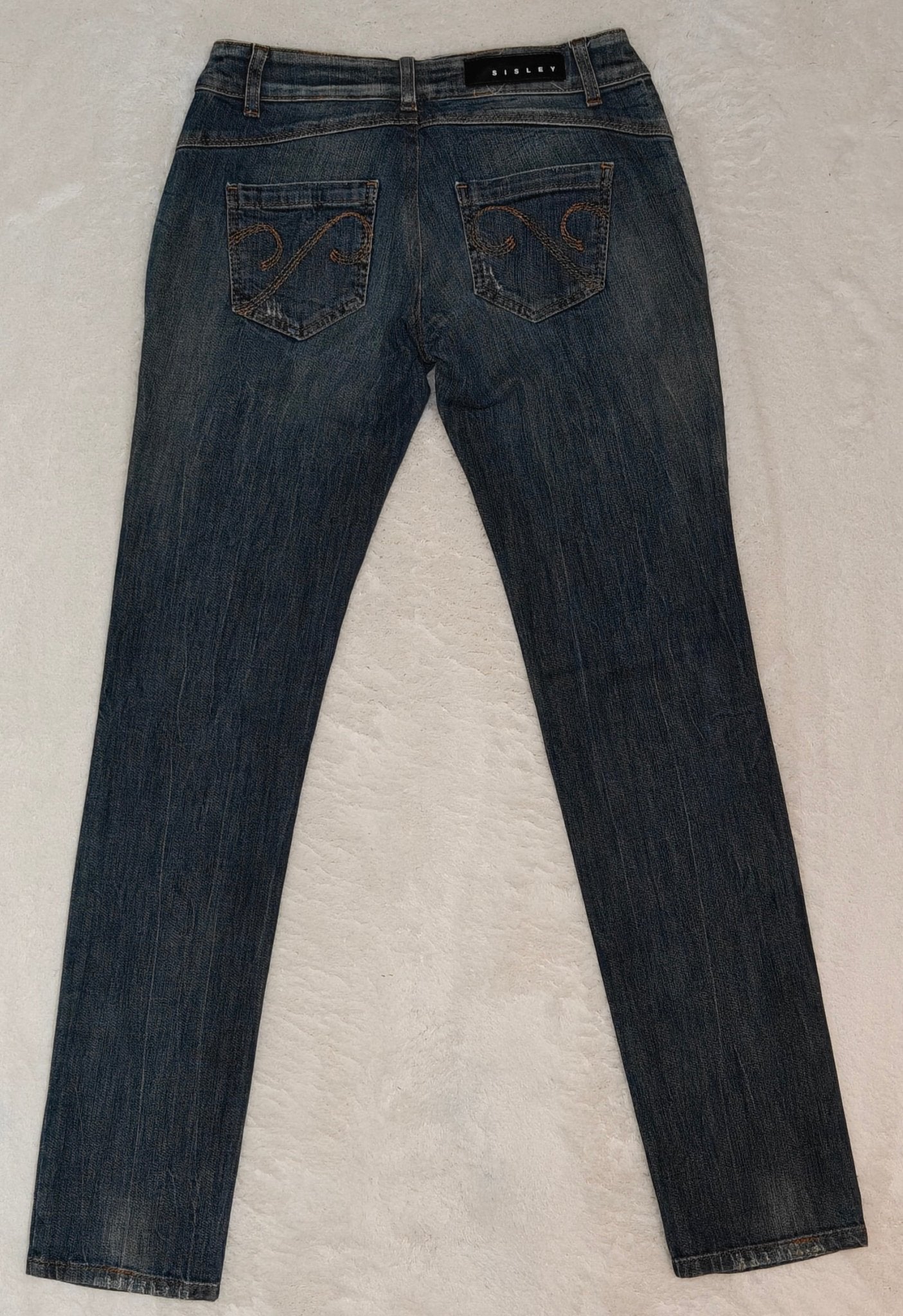 Women Sisley Blue Slim Straight W26 L30 (EU 36/S) Jeans