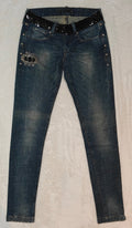 Women Fornarina Dark Blue Faded Skinny W26 L32 (EU 36/S) Jeans