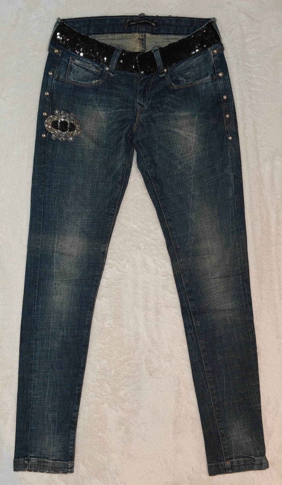 Women Fornarina Dark Blue Faded Skinny W26 L32 (EU 36/S) Jeans