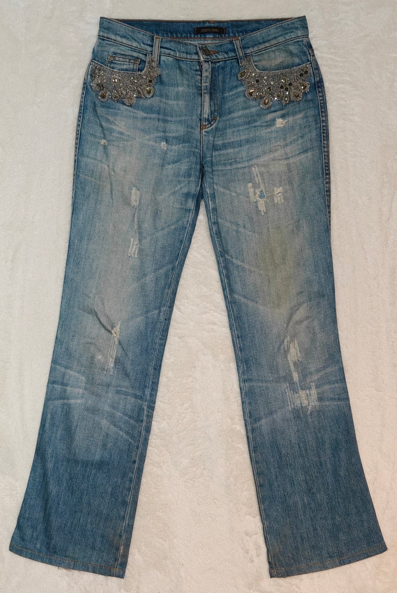 Women Roberto Cavalli Light Blue Flared W28 L30 (EU 38/M) Jeans