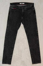 Men Tommy Hilfiger Étroite Black Faded Slim W29 L30 Jeans