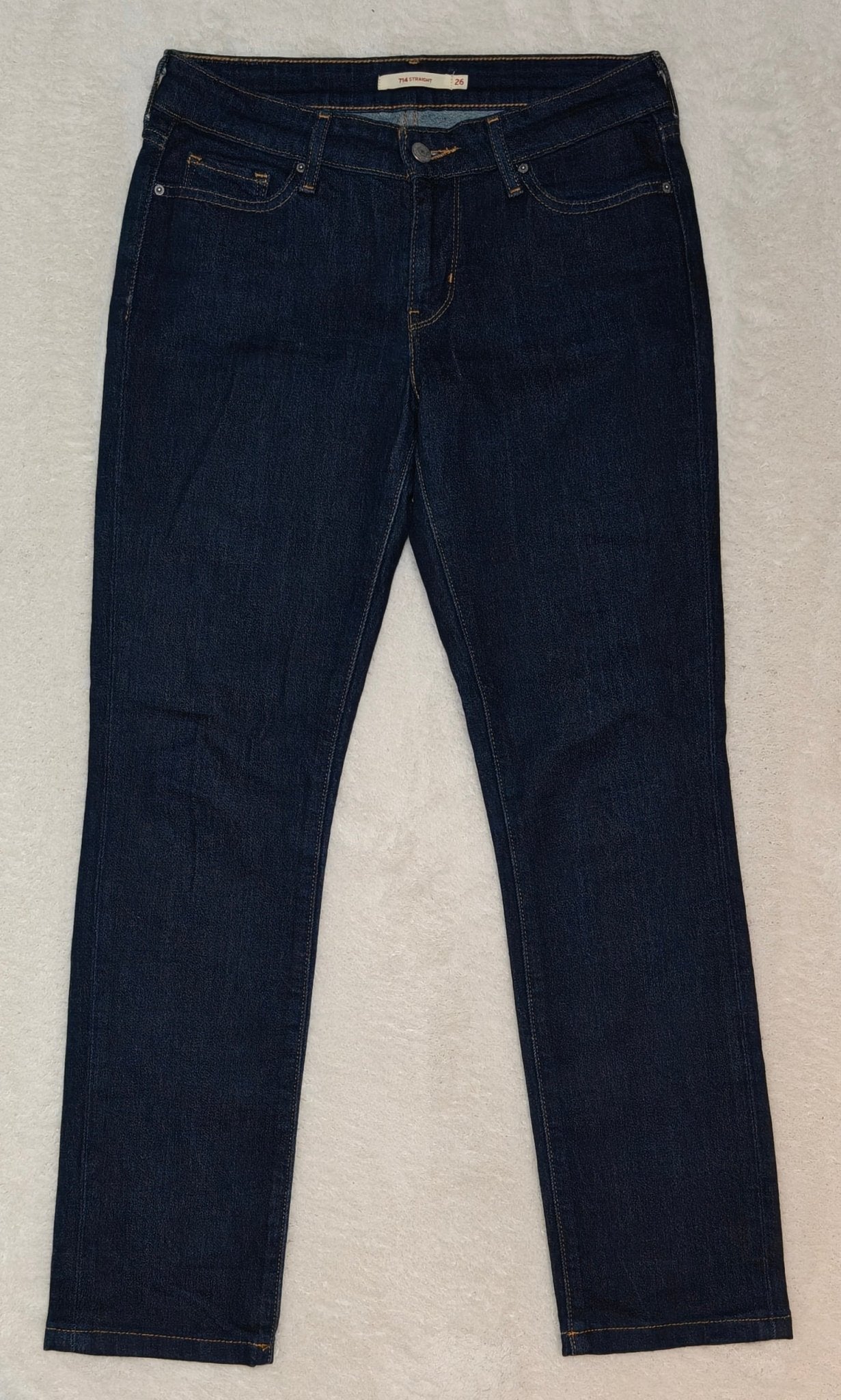 Women Levi’s 714 Dark Blue Straight W26 L32 (EU 36/S) Jeans