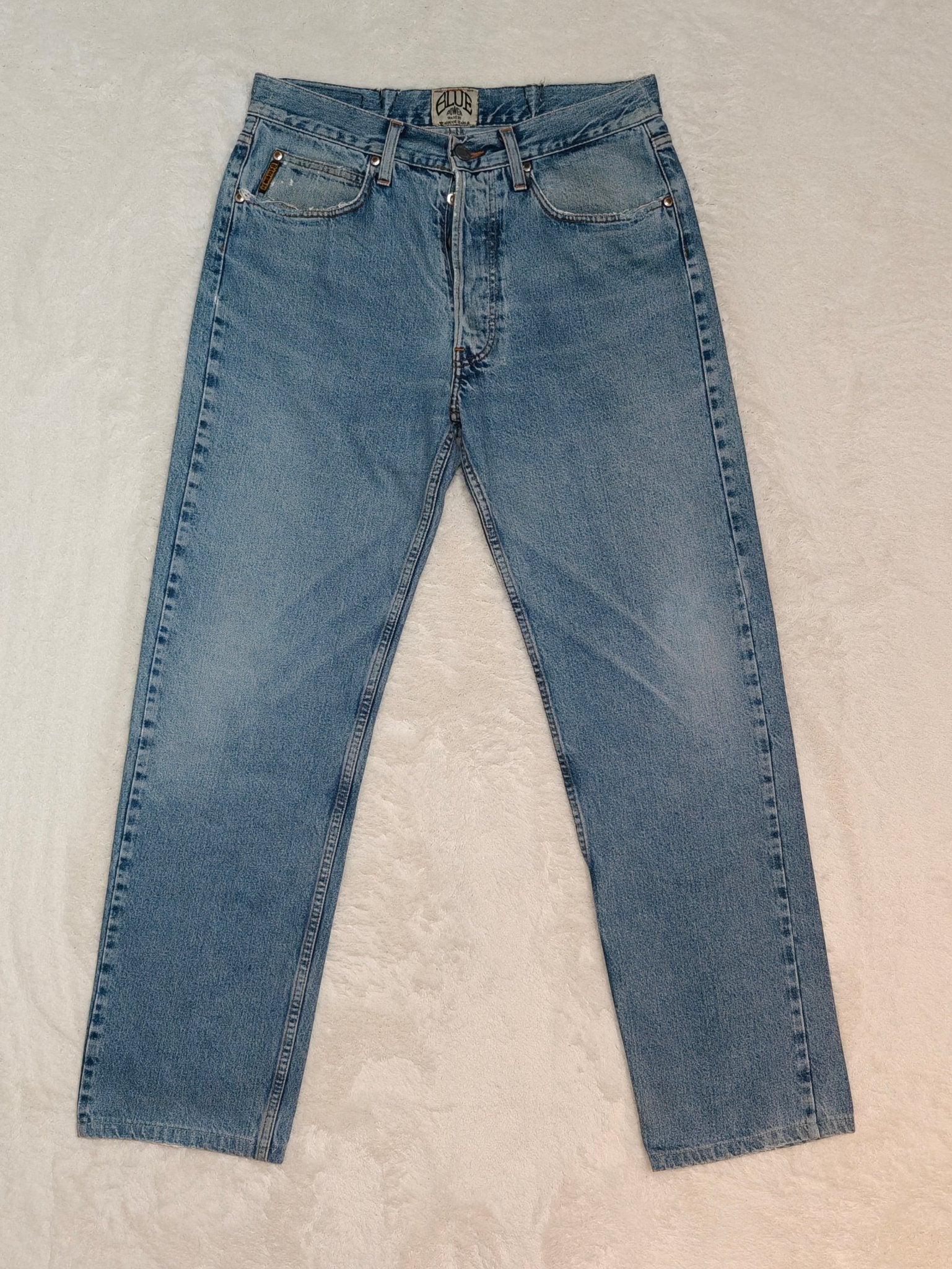 Men Armani Blue Power Blue Straight W34 L32 Jeans