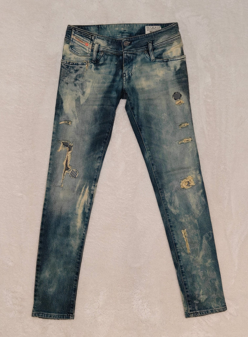 Women Diesel Matic Blue Wash 0081P Slim Tapered W26 L32 (EU 36/S) Jeans