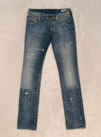Women Diesel Lowky Blue Wash 0071J Straight W26 L34 (EU 36/S) Jeans