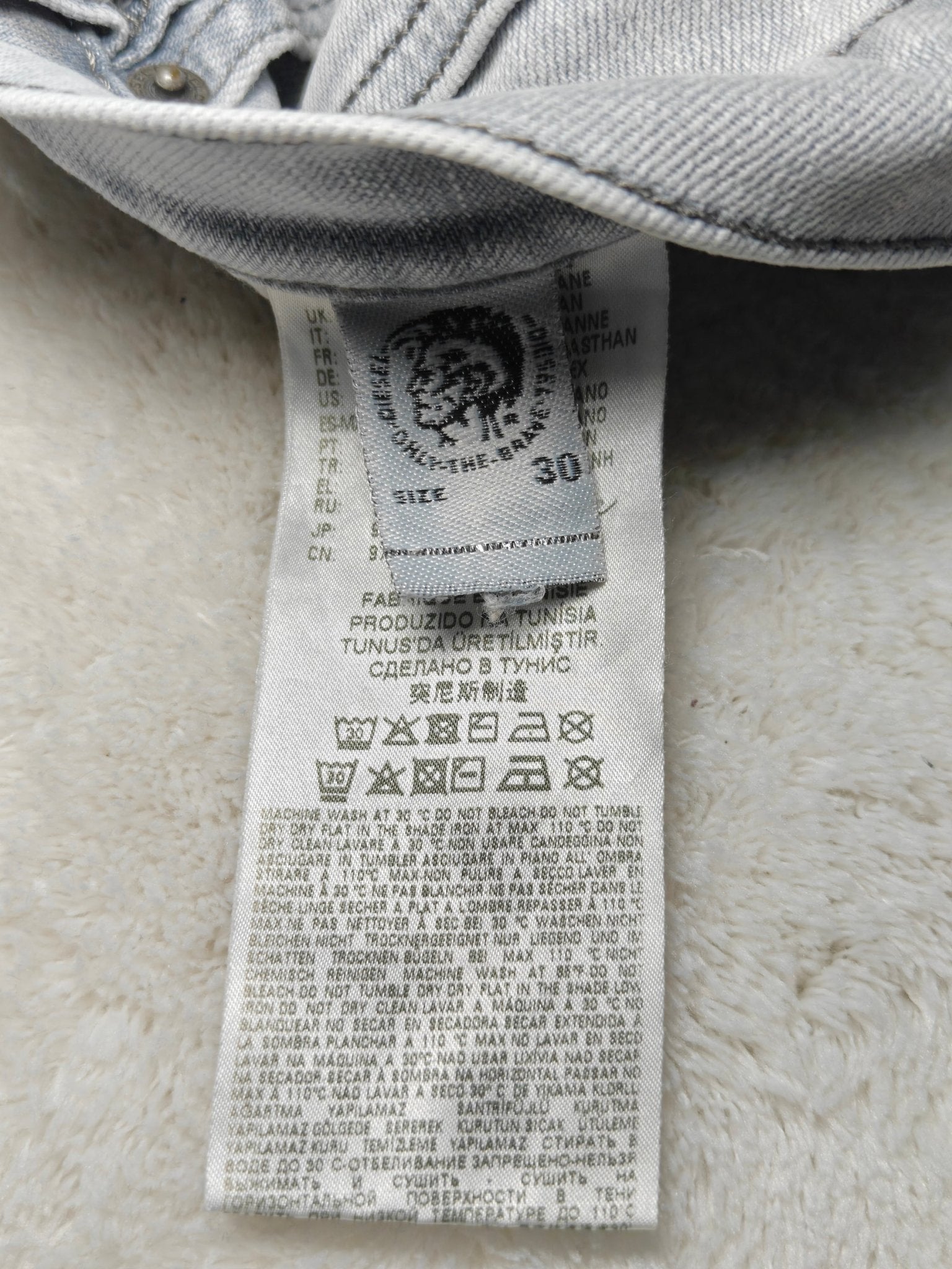 Men Diesel D - Luster Grey Wash 0095K Slim W30 L30 Jeans