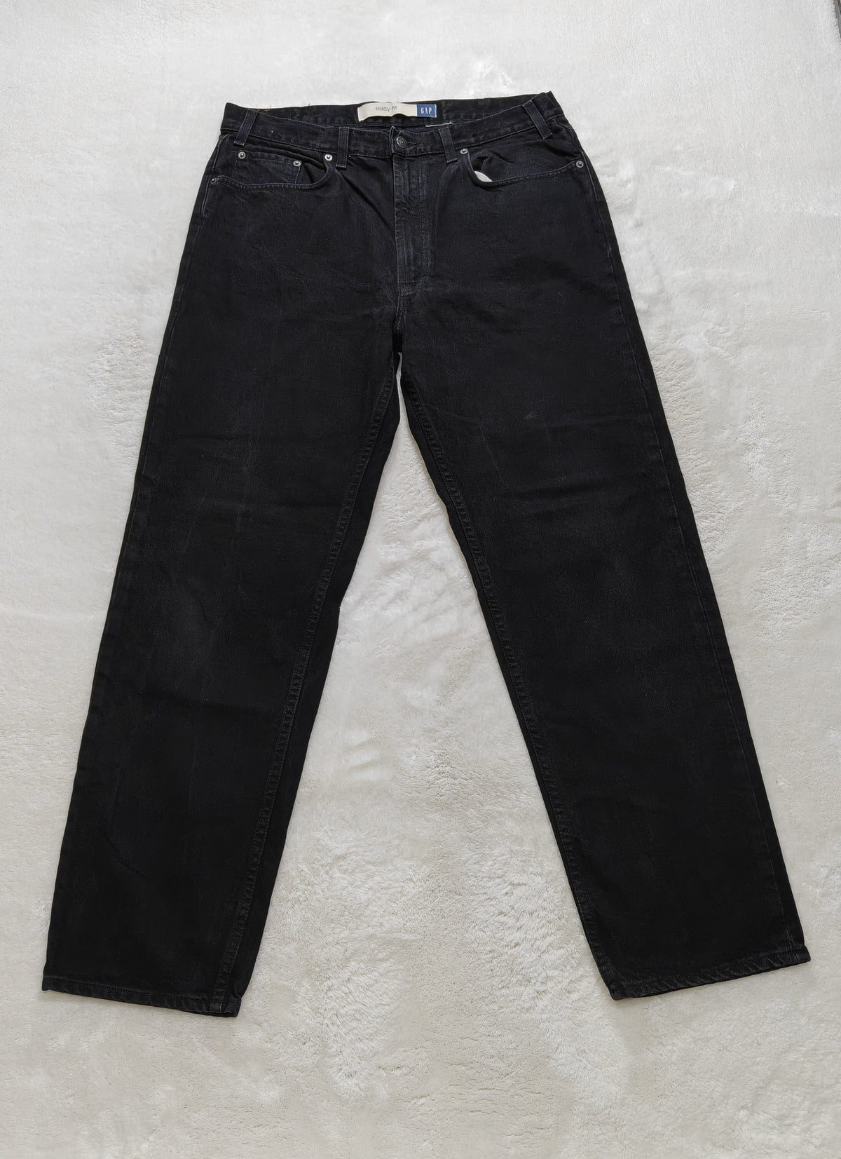 Men Gap Easy Fit Black Relaxed Straight W36 L32 Jeans