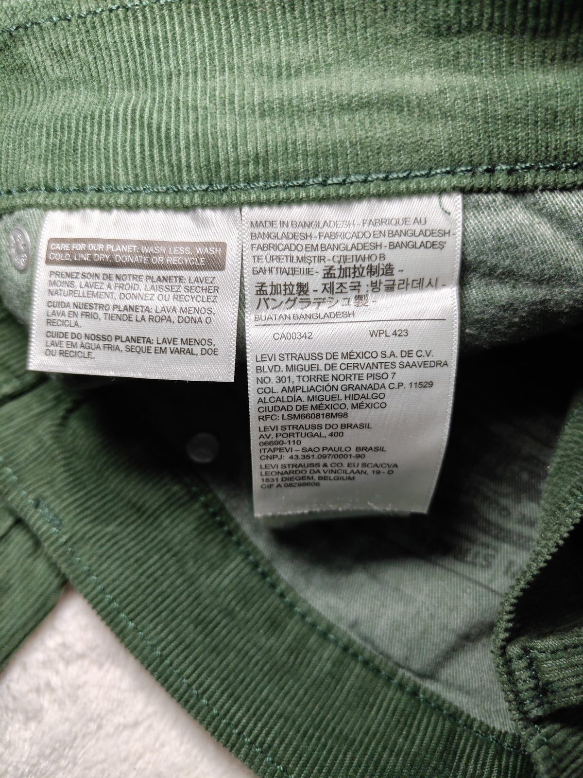 Men Levi’s 511 Green Slim W34 L30 Jeans