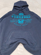 Men Diesel Blue Hoodie with Front Print (L)