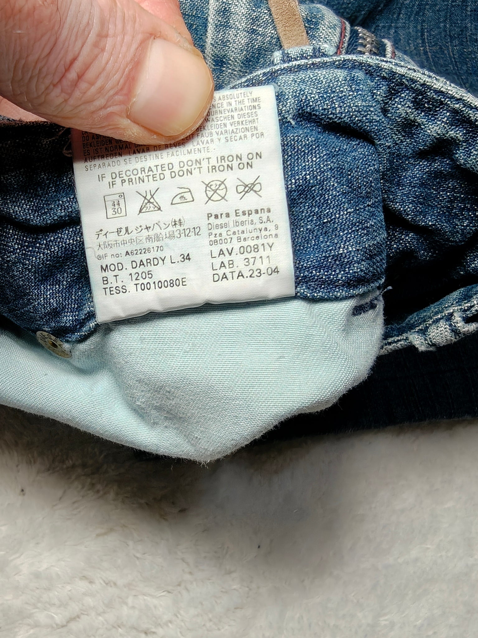 Men Diesel Dardy Blue Wash 0081Y Relaxed Straight W36 L34 Jeans